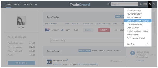Connect Social Networks - TradeCrowd